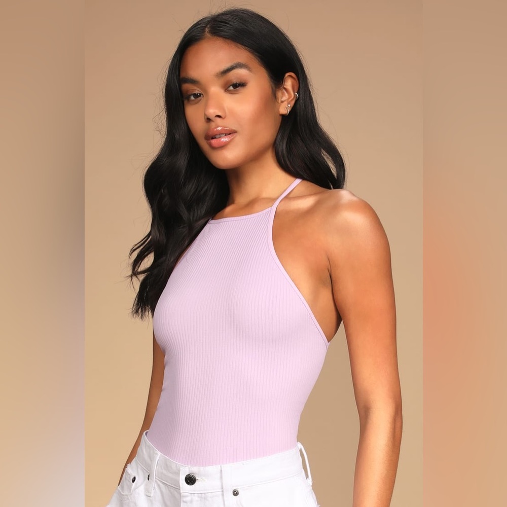 Free People EUC Mmkay Ribbed Seamless High-Neck Cami Top